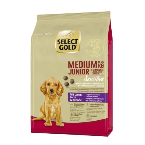 SELECT GOLD Sensitive kutya szárazeledel medium junior bárány 1kg