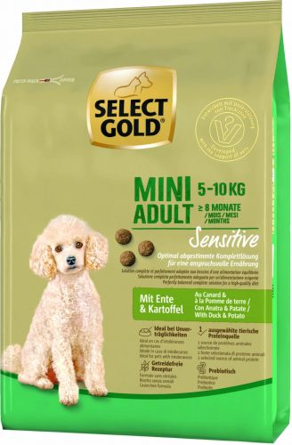 SELECT GOLD Sensitive kutya szárazeledel mini adult kacsa 1kg