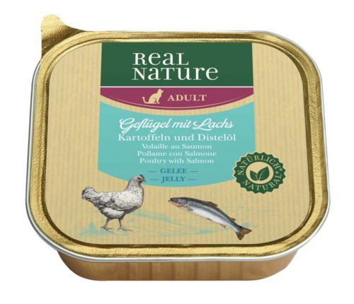 Real Nature Original macska tálka adult szárnyas&lazac 16x100g