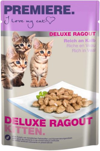 Premiere Deluxe Ragout macska tasak kitten borjú 22x85g