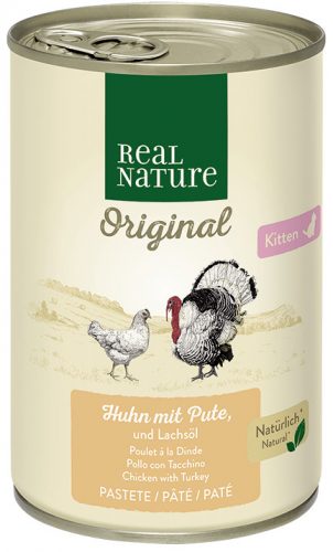 Real Nature Original macska konzerv kitten szárnyas&pulyka 6x400g