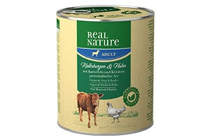 REAL NATURE Classic kutya konzerv adult borjúszív 6x800g