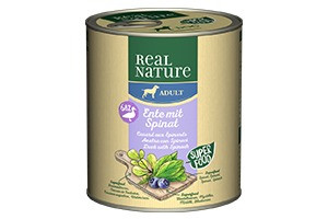 REAL NATURE Classic kutya konzerv adult kacsa&spenót 6x800g