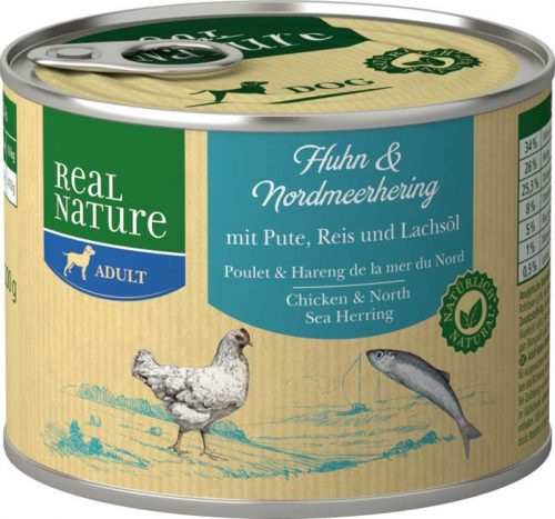 Real Nature Classic kutya konzerv adult csirke&hering 6x200g