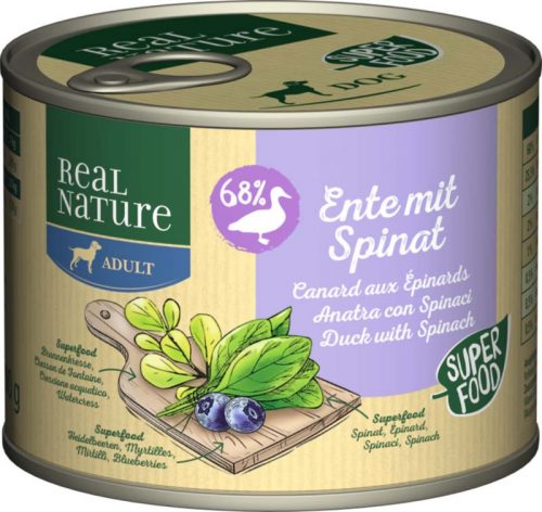 Real Nature Classic kutya konzerv adult kacsa&spenót 6x200g