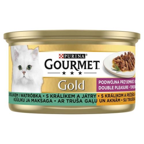 Gourmet Gold macska konzerv duo nyúl&máj 12x85g