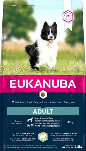 Eukanuba Small&Medium Breeds száraz kutyaeledel adult bárány&rizs 2,5kg