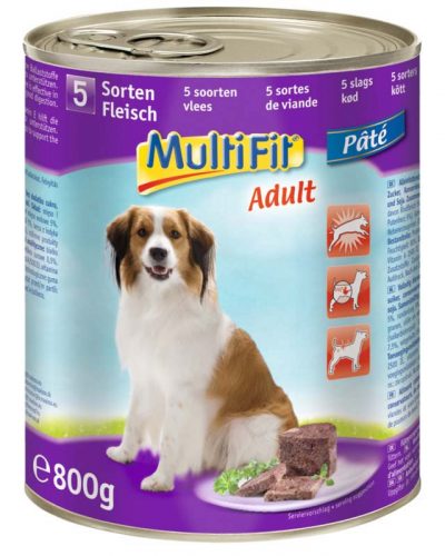 MultiFit kutya konzerv paté adult 5féle hús 6x800g