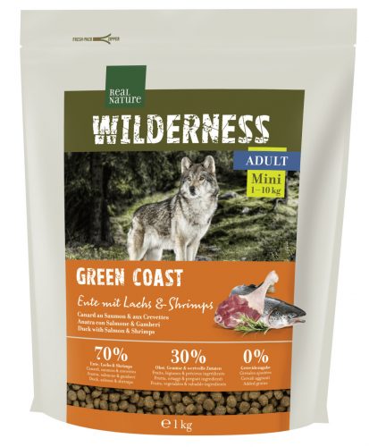 Real Nature Wilderness száraz kutyaeledel mini adult lazac&garnéla 1kg