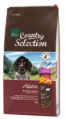 REAL NATURE Country Alpine kutya szárazeledel junior pulyka&marha 12kg