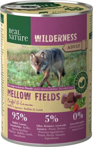 Real Nature Wilderness kutya konzerv adult Mellow Fields bárány&bivaly 6x400g