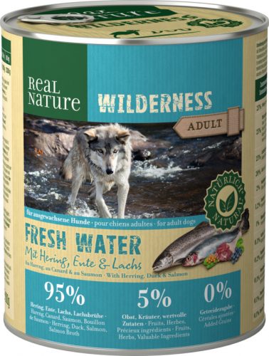 REAL NATURE Wilderness kutya konzerv adult hering&lazac 6x800g