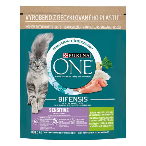 Purina One száraz macskaeledel sensitive pulyka 800g