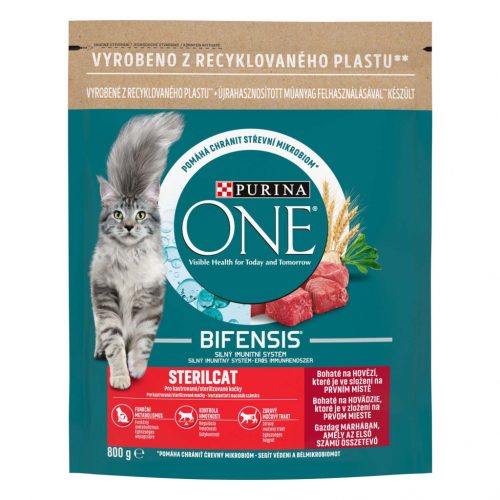 Purina One száraz macskaeledel steril marha&búza 800g