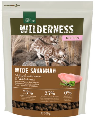 Real Nature Wilderness száraz macskaeledel kitten szárnyas&bárány 300g