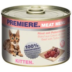   Premiere Meat Menu macska konzerv kitten marha&pulykaszív 6x200g