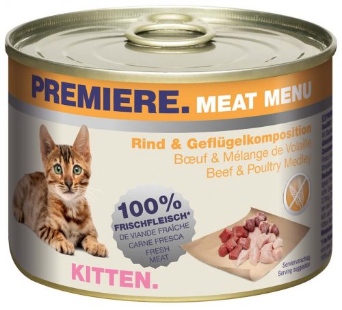 Premiere Meat Menu macska konzerv kitten marha&szárnyas 6x200g