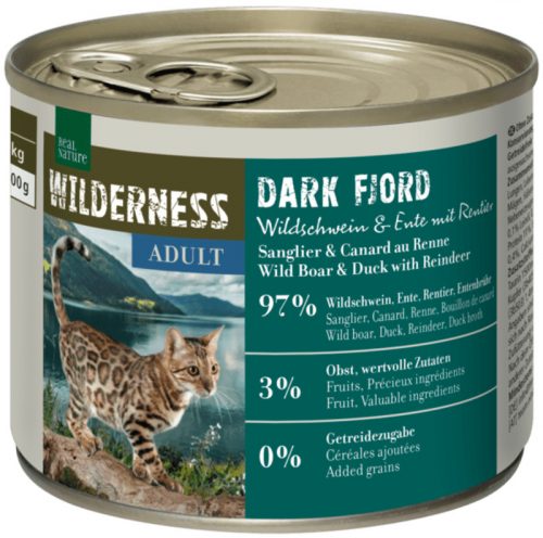 Real Nature Wilderness macska konzerv adult Dark Fjord vaddisznó&kacsa&rénszarvas 6x200g