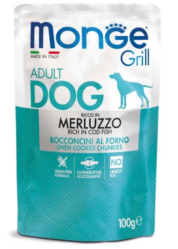 Monge Grill kutya tasak adult tőkehal 24x100g