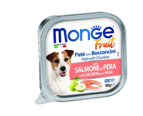 Monge Fruit kutya tálka adult lazac&körte 32x100g