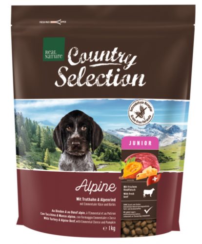 REAL NATURE Country Alpine kutya szárazeledel junior pulyka&marha 1kg