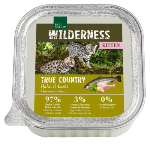 Real Nature Wilderness macska tálka kitten True Country csirke&lazac 16x100g