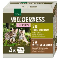 Real Nature Wilderness macska tálka MP kitten vegyes 4x100g