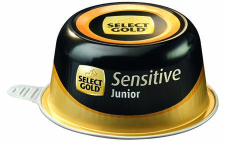 SELECT GOLD Sensitive kutya tálka junior csirke&rizs 10x125g