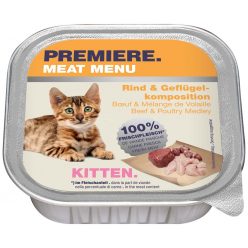   Premiere Meat Menu macska tálka kitten marha&szárnyas 16x100g