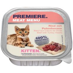 Premiere Meat Menu macska tálka kitten marha&pulyka 16x100g