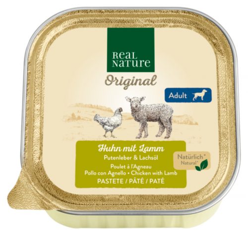 Real Nature Classic kutya tálka adult csirke&bárány&pulykamáj 17x100g