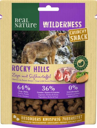 Real Nature Wilderness Rocky Hills kutya jutalomfalat kecske&édesburgonya 225g