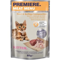   Premiere Meat menu macska tasak kitten marha&szárnyas 12x85g