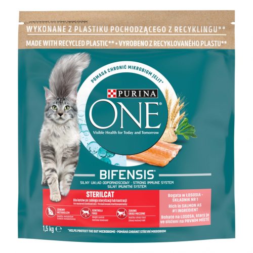 Purina One száraz macskaeledel steril lazac&búza 1,5kg