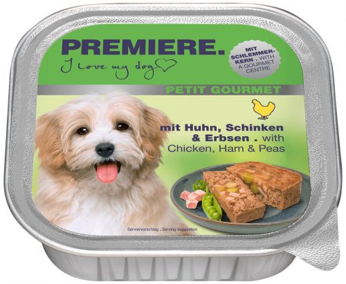 Premiere Petit Gourmet kutya tálka adult csirke&sonka 11x150g