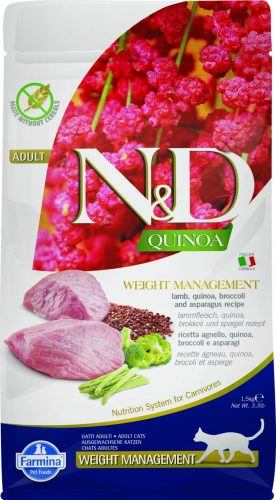 N&D Quinoa súlykontroll száraz macskaeledel bárány 1,5kg