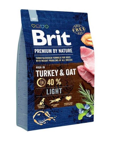 Brit Premium by Nature száraz kutyaeledel Light 3kg