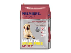 Premiere Sensitive Grain Free száraz kutyaeledel adult marha&burgonya 4kg