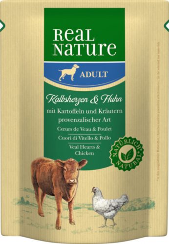 REAL NATURE Classic kutya tasak adult borjúszív&csirke 6x300g