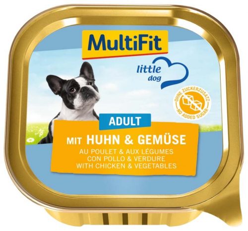 MultiFit Little Dog kutya tálka adult csirke&zöldség 11x150g