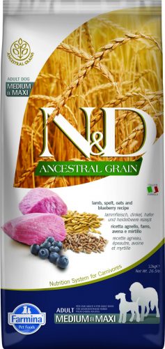 N&D Ancestral Grain Adult száraz kutyaeledel medium&maxi bárány 12kg