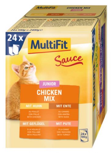 MultiFit Sauce macska tasak MP kitten csirke 24x100g