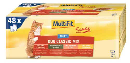 MultiFit Sauce Duo macska tasak MP adult húsos 48x100g