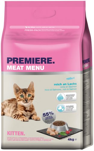 Premiere Meat Menu száraz macskaeledel kitten lazac 4kg