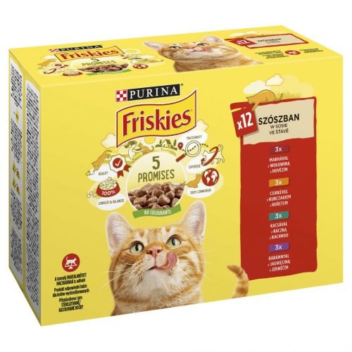 Friskies macska tasak MP csirke&marha&bárány&kacsa 12x85g