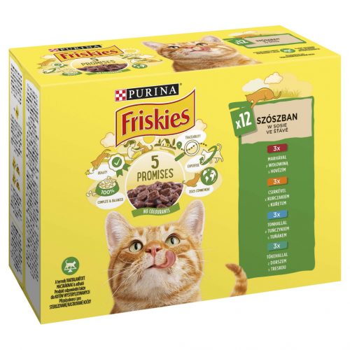 Friskies macska tasak MP marha&csirke&tonhal&tőkehal 12x85g