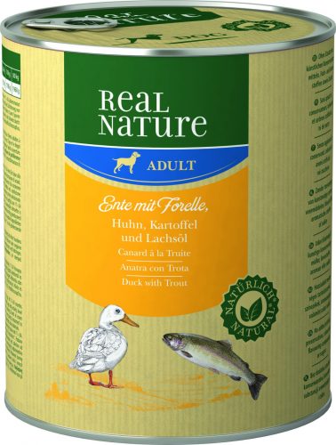 REAL NATURE Classic kutya konzerv adult kacsa&pisztráng 6x800g