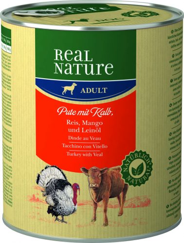 REAL NATURE Classic kutya konzerv adult pulyka&borjú 6x800g