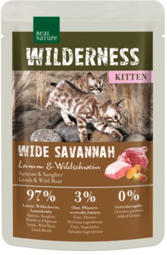 Real Nature Wilderness macska tasak kitten Wide Savannah bárány&vaddisznó 12x85g