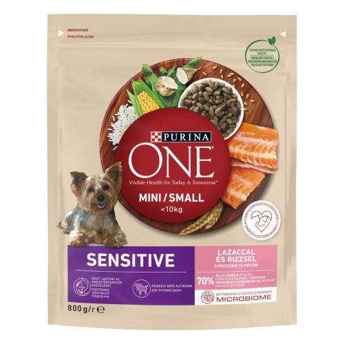 Purina One Mini száraz kutyaeledel delicate lazac&rizs 800g